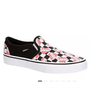 Vans Shoes Vans Asher Checkerboard Heart Womens Slip On